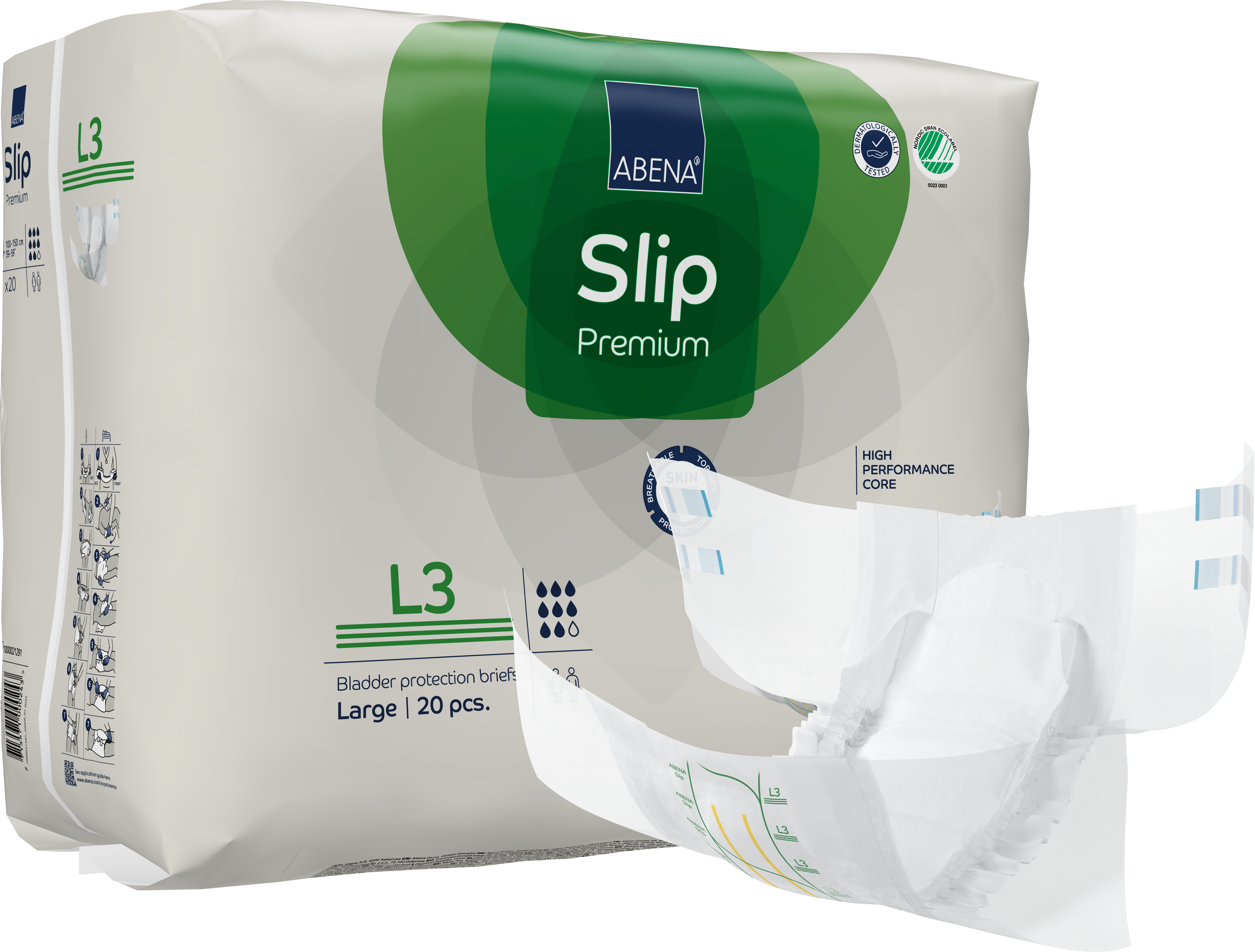 Abena Slip Premium 3 Adult Diaper Brief for Incontinence