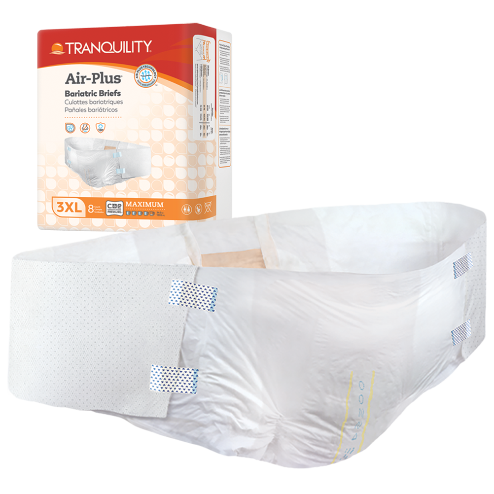 Tranquility Premium Air-Plus Bariatric XL+ Adult Diaper Brief for Incontinence - Size: XXX-Large