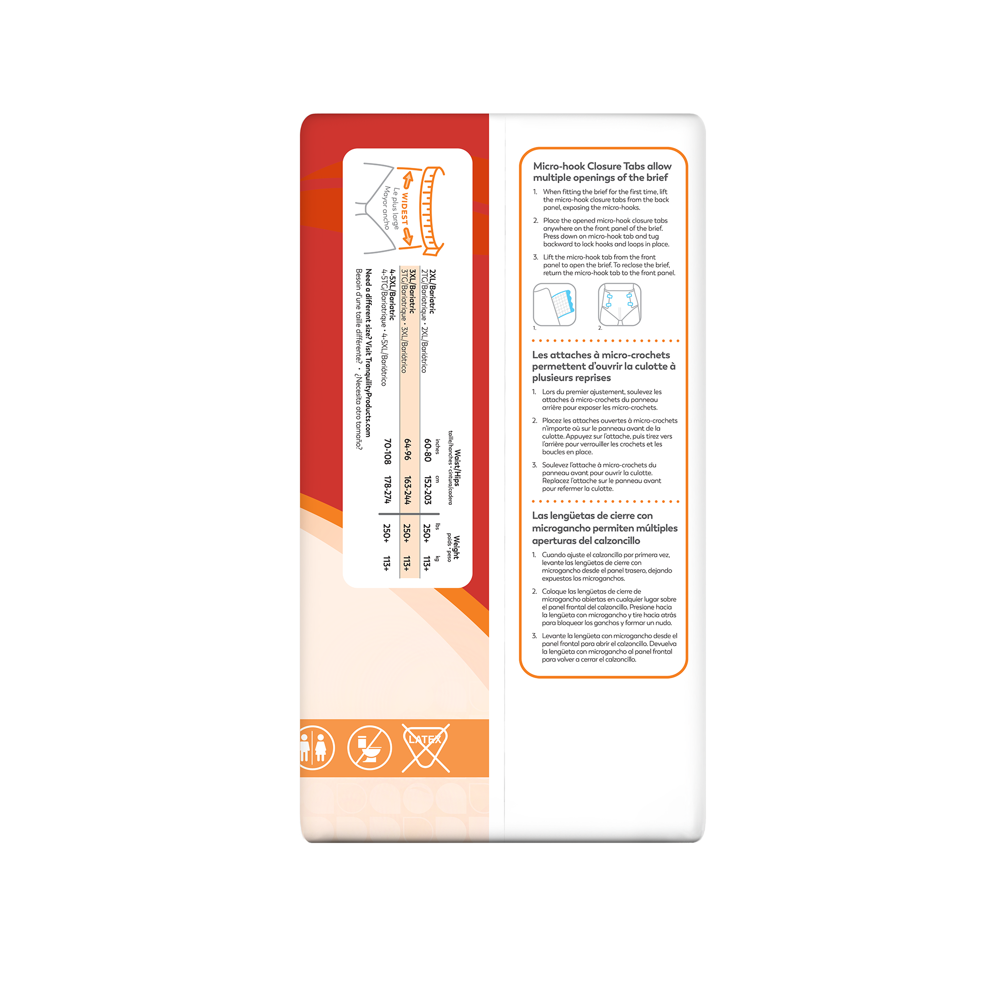 Tranquility Premium Air-Plus Bariatric XL+ Adult Diaper Brief for Incontinence - Size: XXX-Large