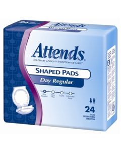 Attends Shaped Pads - Day Regular Adult Incontinence Bladder Control Pad - 24.5 Inch